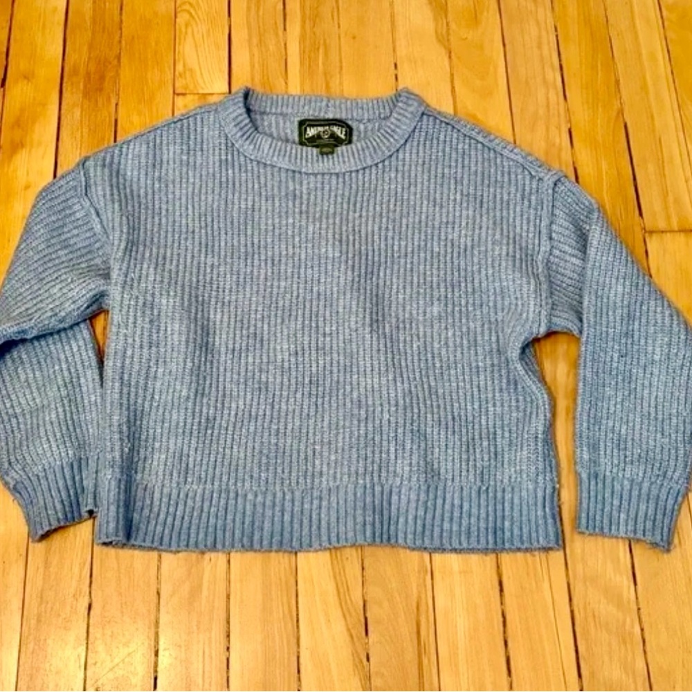 American Eagle Outfitters Light Blue Ribbed Sweater